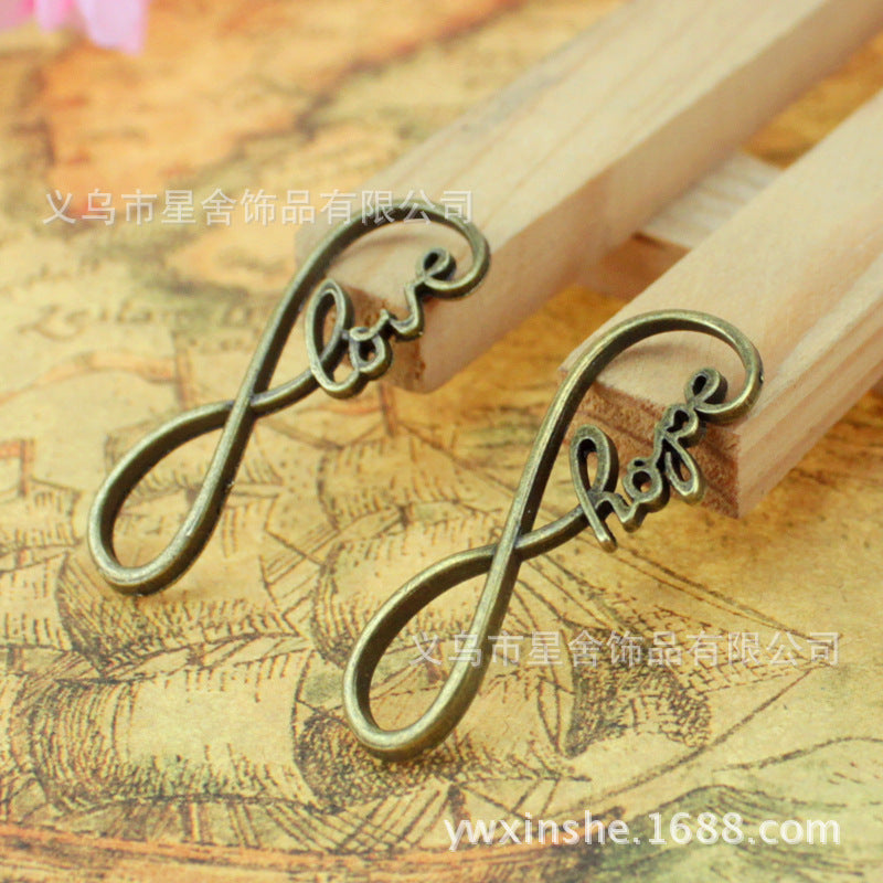 Curved Alloy Hope Bracelet Connector 38x14mm