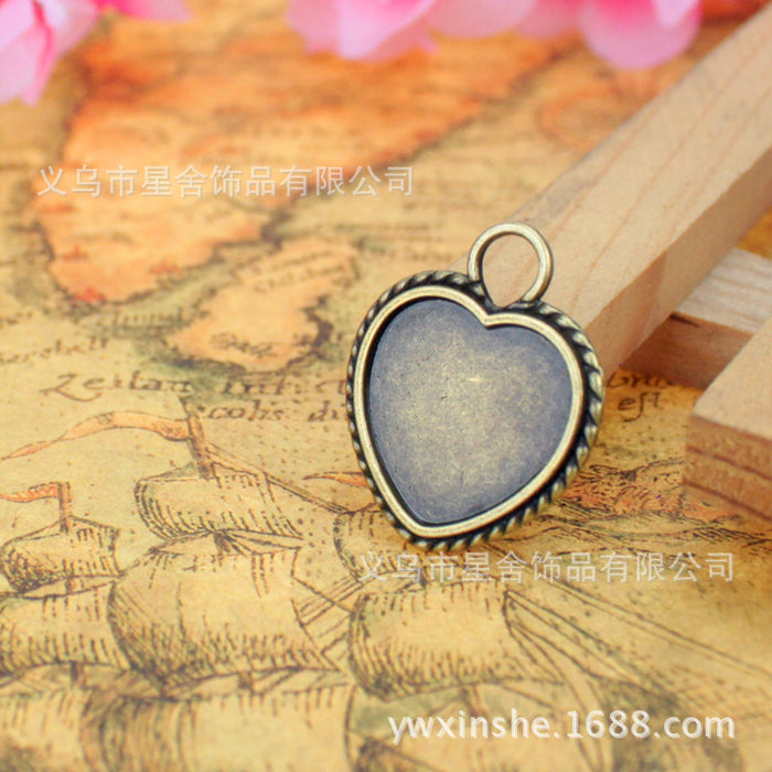 Heart Pendant Tray Bezel Setting for 18mm Cabochon