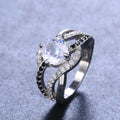 Twisted Split Band Ring With Round Clear Center Stone view 2