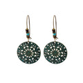 Green Patina Openwork Round Medallion Hook Earrings view 5