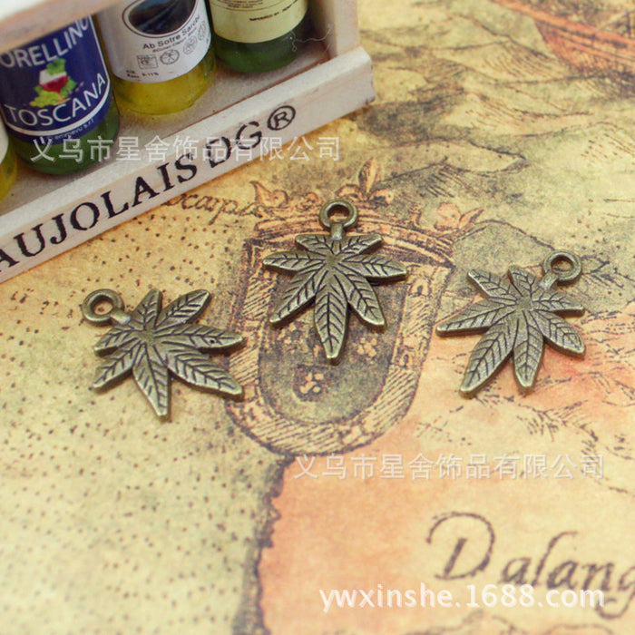 Alloy Maple Leaf Charm Pendant 20x15mm