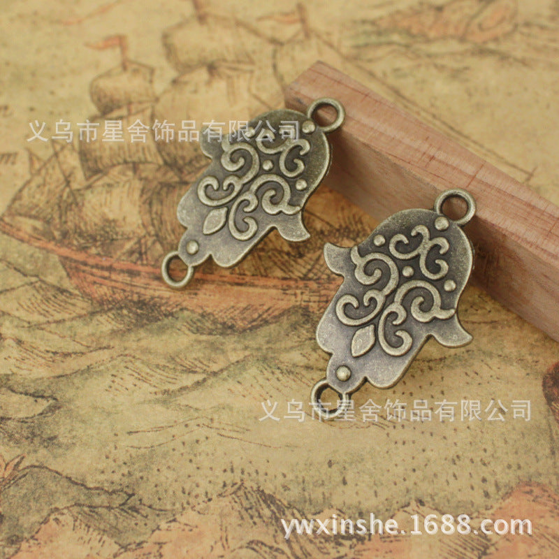Curved Buddha Hand Alloy Charm Pendant 34x22mm