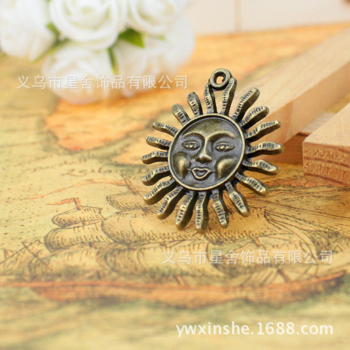 30mm Alloy Sun Face Charm Pendant