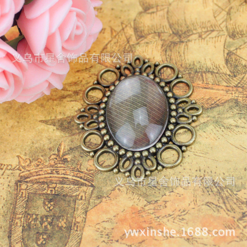 43×37mm Alloy Cabochon Tray Bezel Setting for 25×18mm Stone