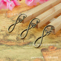 Curved Figure-8 LOVE Alloy Bracelet Connector Charm 38x14mm