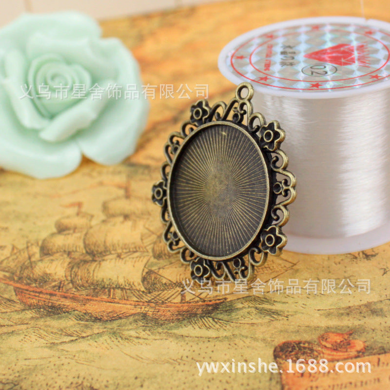 44mm Flower Cabochon Tray Pendant Base for 30mm Cabochon