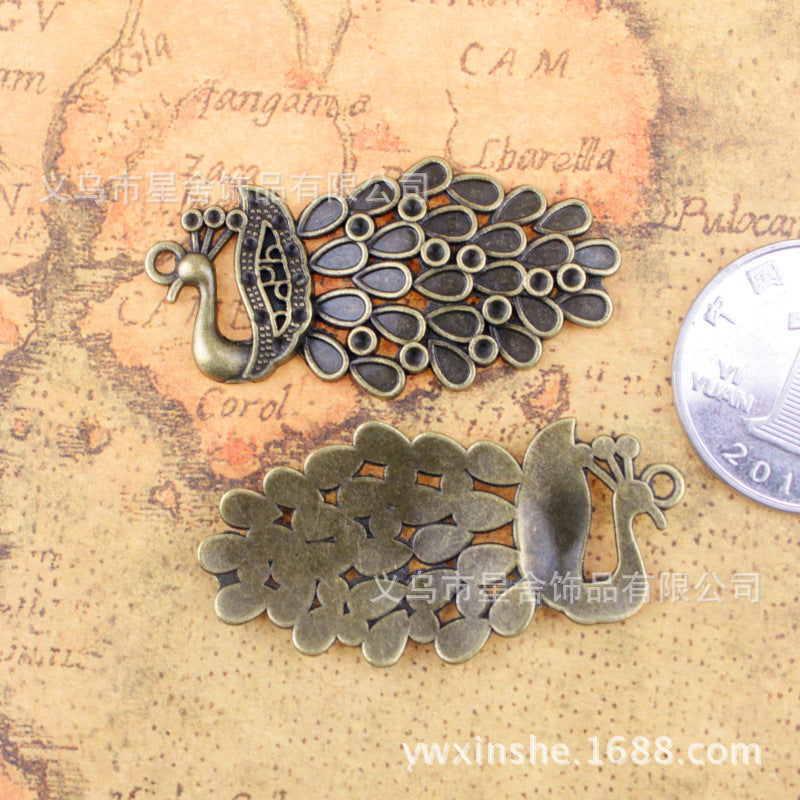 43x22mm Alloy Peacock Display Charm Pendant
