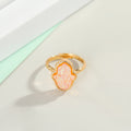 Gold Tone Hamsa Druzy Adjustable Rings in Three Colors view 2