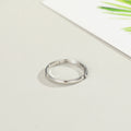 Silver Tone Slim Crescent Moon Ring with Open Adjustable Band view 4