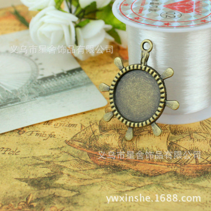 36mm Ship Wheel Cabochon Tray Bezel Setting Fits 20mm Cabochon