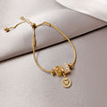 Heart Charm Slider Bracelet In Silver Tone Or Gold Tone view 1
