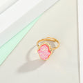 Gold Tone Hamsa Druzy Adjustable Rings in Three Colors view 5