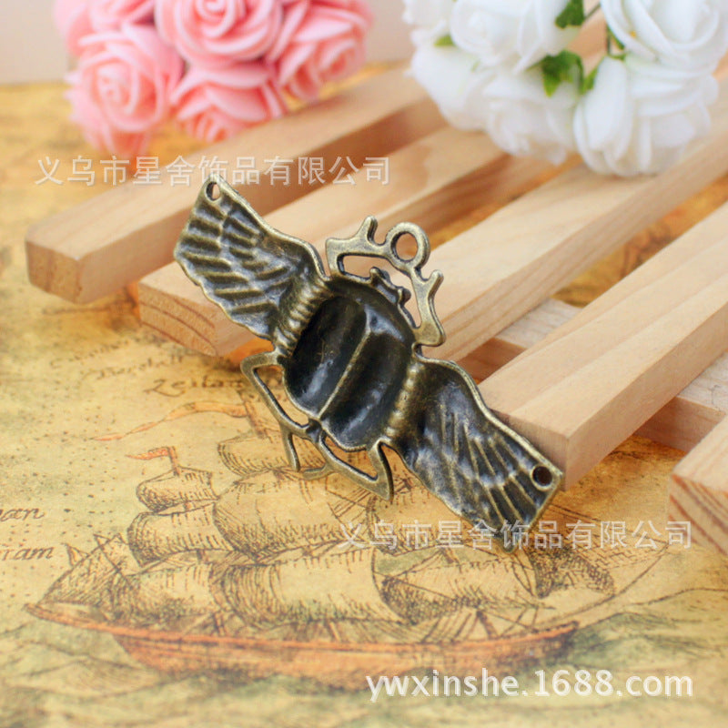Large Beetle Alloy Charm Pendant 62x38mm for Jewelry or Keychain
