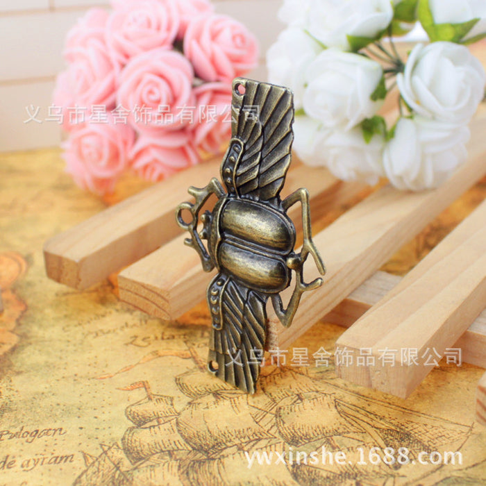 Large Beetle Alloy Charm Pendant 62x38mm for Jewelry or Keychain