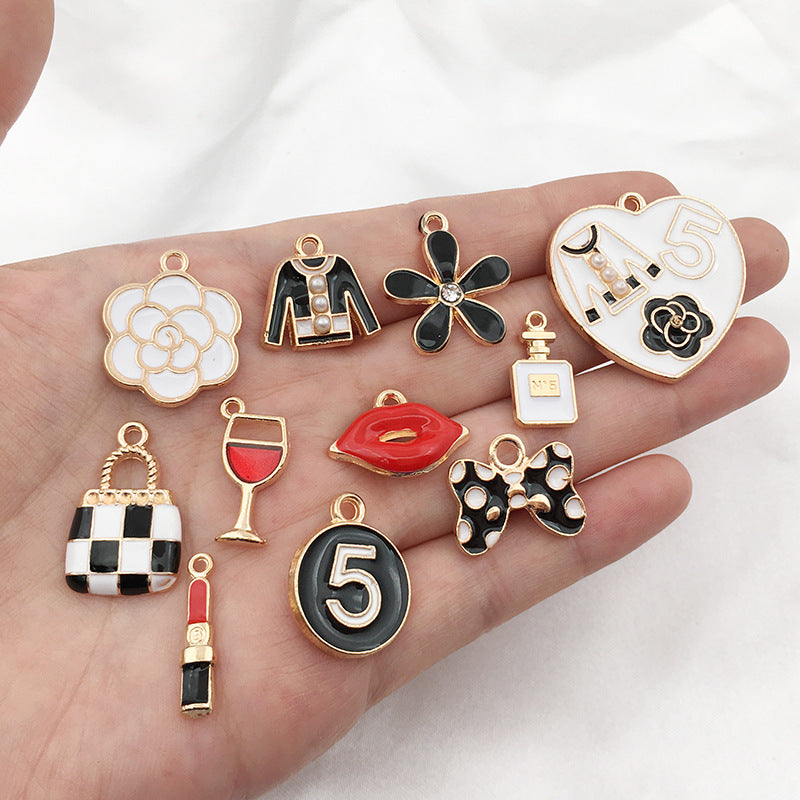 Enamel Zinc Alloy Lipstick Perfume Charm Pendant for DIY Earrings Stud Jewelry Accessories
