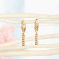 Gold Rhinestone Letter Charm Huggie Hoop Earrings A to Z view 11