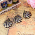 Textured Scallop Shell Charms in Bronze and Silver Finishes view 2