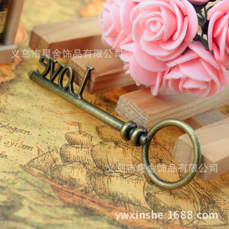 82x23mm Vintage LOVE Key Alloy Charm Pendant