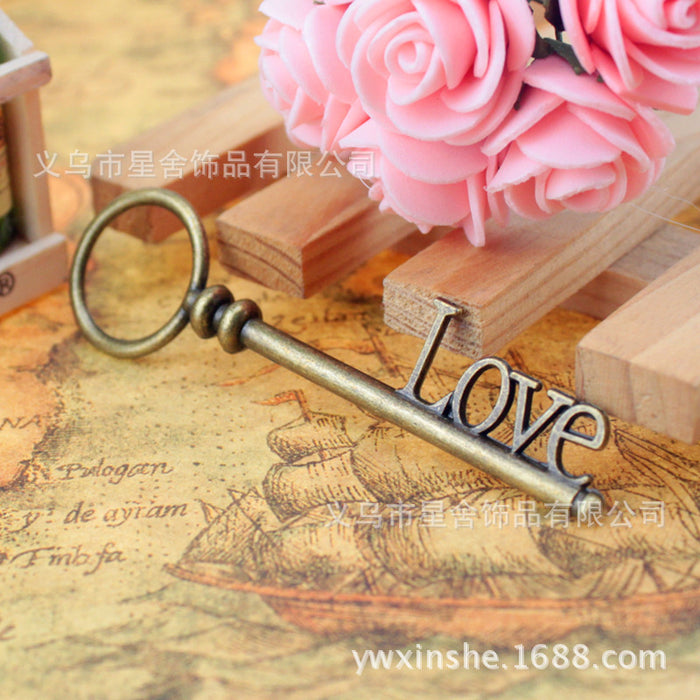 82x23mm Vintage LOVE Key Alloy Charm Pendant