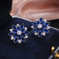 Floral Marquise Stone Stud Earrings In Eight Color Variants view 8