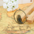 Vintage Double-Sided Bird Circle Alloy Pendant 38mm