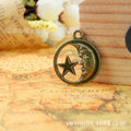 25mm Moon & Star Alloy Pendant Charm for DIY Jewelry