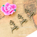 Antique Finish Leaping Deer Metal Charm Component for Craft Projects view 2