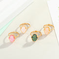 Gold Tone Hamsa Druzy Adjustable Rings in Three Colors view 1