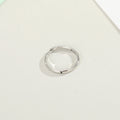 Silver Tone Slim Crescent Moon Ring with Open Adjustable Band view 3