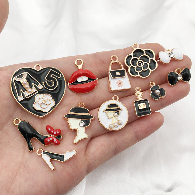 Enamel Zinc Alloy Lipstick Perfume Charm Pendant for DIY Earrings Stud Jewelry Accessories