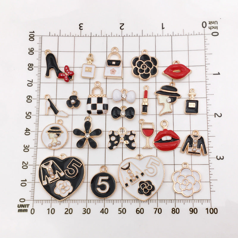 Enamel Zinc Alloy Lipstick Perfume Charm Pendant for DIY Earrings Stud Jewelry Accessories