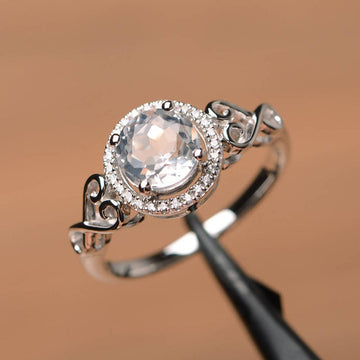 Clear Round Stone Open Heart Silver Tone Ring Jewelry Accessory