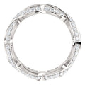 Silver Tone Infinity Link Band Ring with Clear Stones view 3