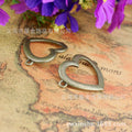Vintage Curved Heart Connector Charm with Double Holes 33x25mm