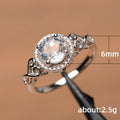 Clear Round Stone Open Heart Silver Tone Ring Jewelry Accessory view 5