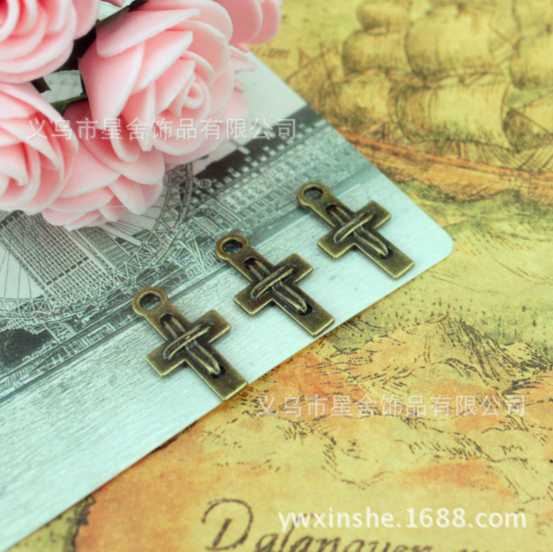 22x12mm Alloy Cross Charm Pendant