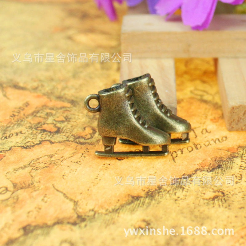 19x18mm 3D Ice Skate Alloy Charm Pendant