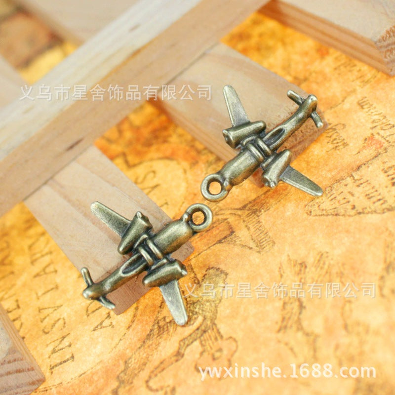 22x21mm Alloy Fighter Jet Charm Pendant