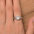 Clear Round Stone Open Heart Silver Tone Ring Jewelry Accessory view 4