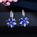 Silver Tone Floral Crystal Earrings in Six Colors Jewelry view 8