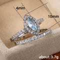 Silver-Tone Pale Blue Marquise Crystal Swirl Ring Jewelry view 5