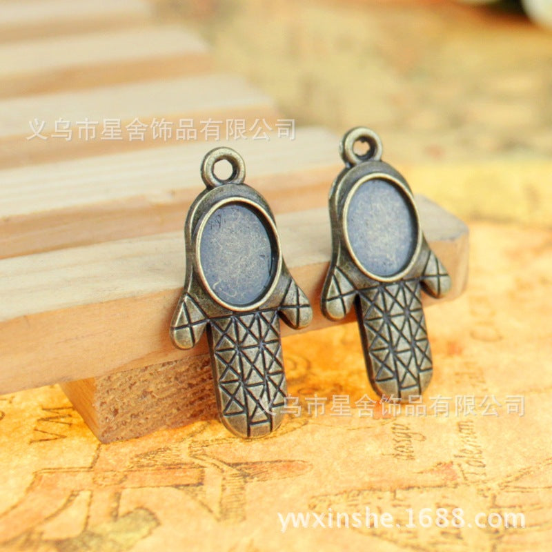 Palm Shape Pendant Bezel Setting 30x16mm for 10x8mm Cabochon