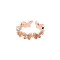 Butterfly Clear Look Adjustable Open Rings in Two Finishes view 6