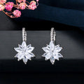 Silver Tone Floral Crystal Earrings in Six Colors Jewelry view 2