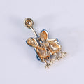 Enamel Couple Duck Balloon Brooch Black Blue Purple view 3