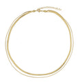 Double Layer Snake Box Chain Necklaces Gold Silver Single view 5