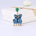 Enamel Couple Duck Balloon Brooch Black Blue Purple view 7