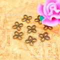 7mm Openwork Four Petal Flower Connector Charm in Alloy