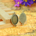 Vintage Oval Cabochon Bezel Setting Pendant Tray for 13x18mm Cabochons