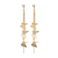 Gold and Silver Cascading Butterfly Long Chain Earrings view 6